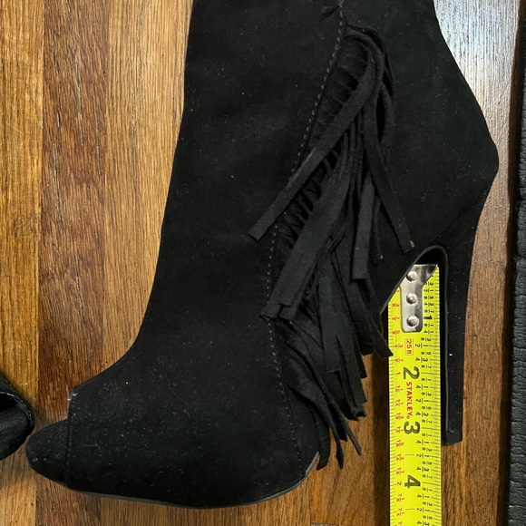 NWT Fringe Peep-toe Booties - Picture 9 of 11